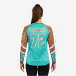 Youth & Adult Long Sleeve Cheer Top - Personalized Cadet Blue Team Uniform