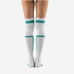Custom Cheerleading Socks - Knee High Socks with Striped Cuff Team Colors