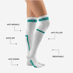 Custom Cheerleading Socks - Knee High Socks with Striped Cuff Team Colors