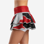 Personalized Cheer Skirt - Custom Sublimated Tiered Cheerleading Skirt in Red