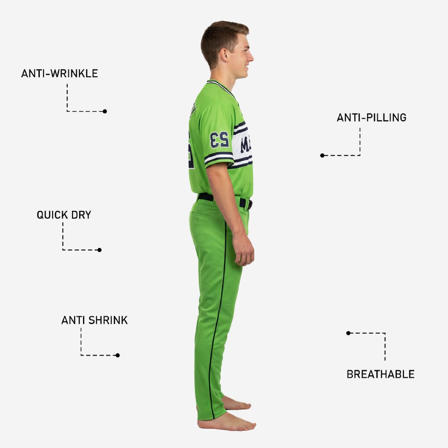 Personalized Youth Baseball Uniform - Custom Jersey & Pants Team Name Number in Pistachio