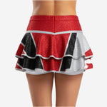 Personalized Cheer Skirt - Custom Sublimated Tiered Cheerleading Skirt in Red