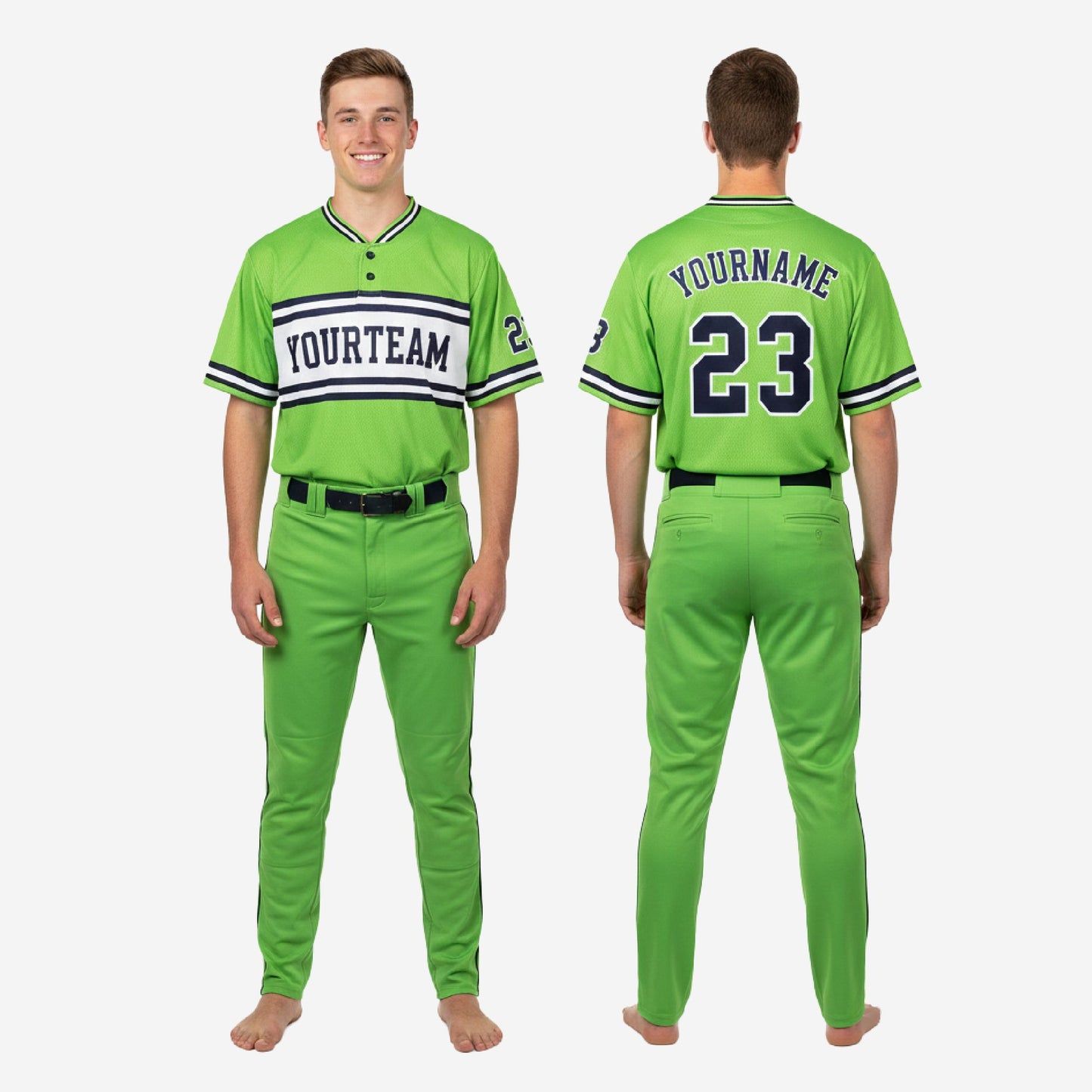 Personalized Youth Baseball Uniform - Custom Jersey & Pants Team Name Number in Pistachio