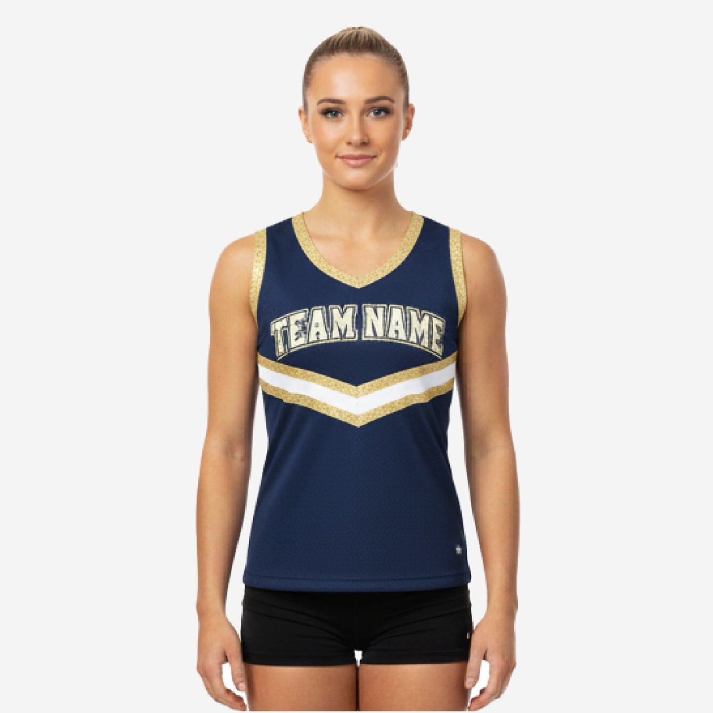 Custom Printed Cheerleading Tank Top - Navy Sleeveless Shell