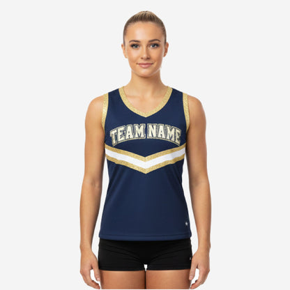 Custom Printed Cheerleading Tank Top - Navy Sleeveless Shell