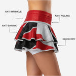 Personalized Cheer Skirt - Custom Sublimated Tiered Cheerleading Skirt in Red