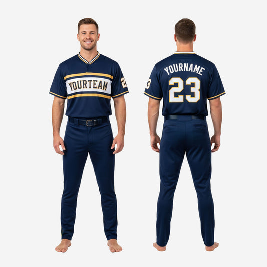 Custom Baseball Uniform Set - Sublimated Jersey & Pants Team Uniform in Oxford Blue