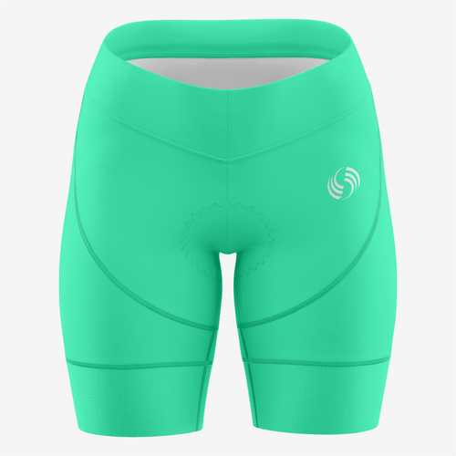 Custom Paris Green Women's Cycling Shorts – Perfect Fit - K2 Sportswear | Custom Sports Uniforms & Apparels - K2 Sportswear