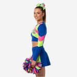 Custom Sublimated Blue Cheerleading Set - Crop Top & Pleated Skirt Team Uniform
