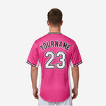 Personalized Baseball Jersey in Pink - Custom Team Name Number Sublimated Baseball Shirt