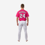 Custom Baseball Team Uniform in Pink - Jersey & Pants Custom Name Number Set