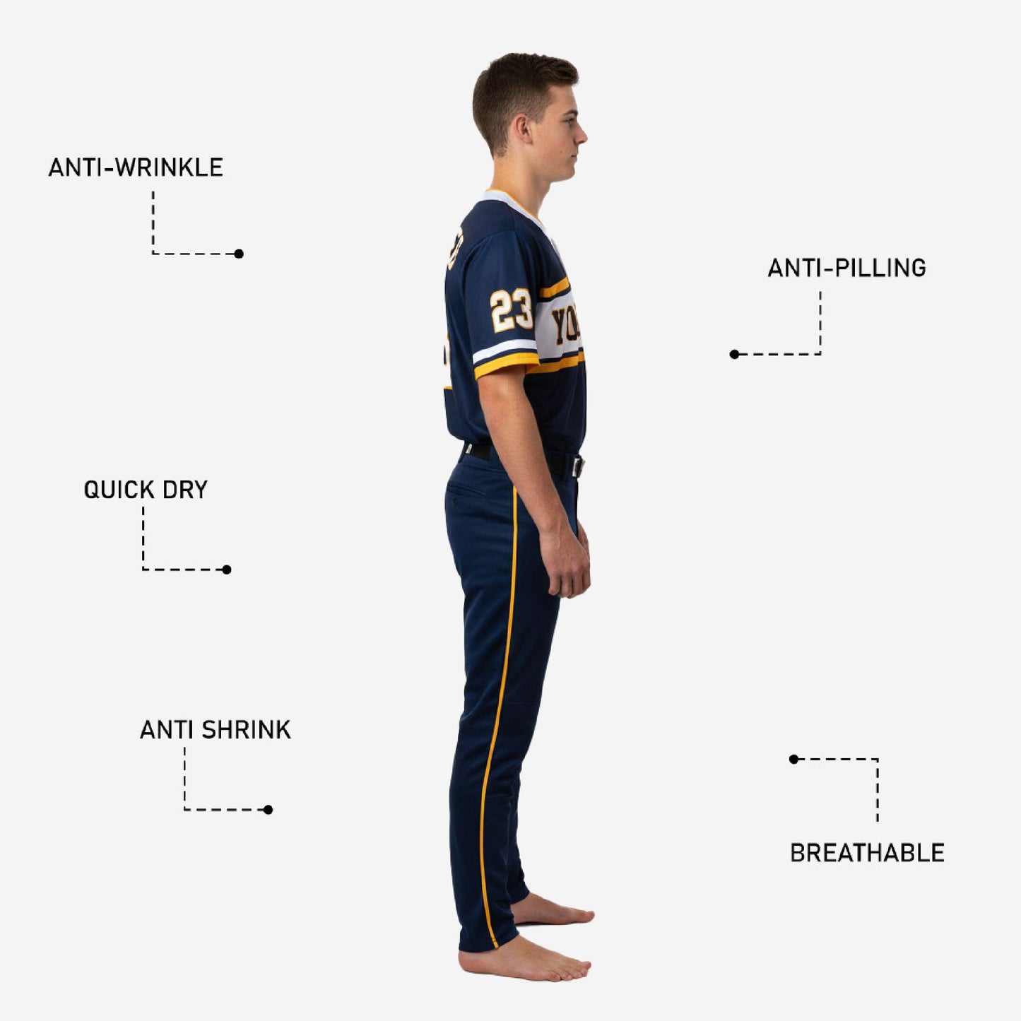 Personalized Black Youth Baseball Uniform - Custom Jersey & Pants Team Name Number