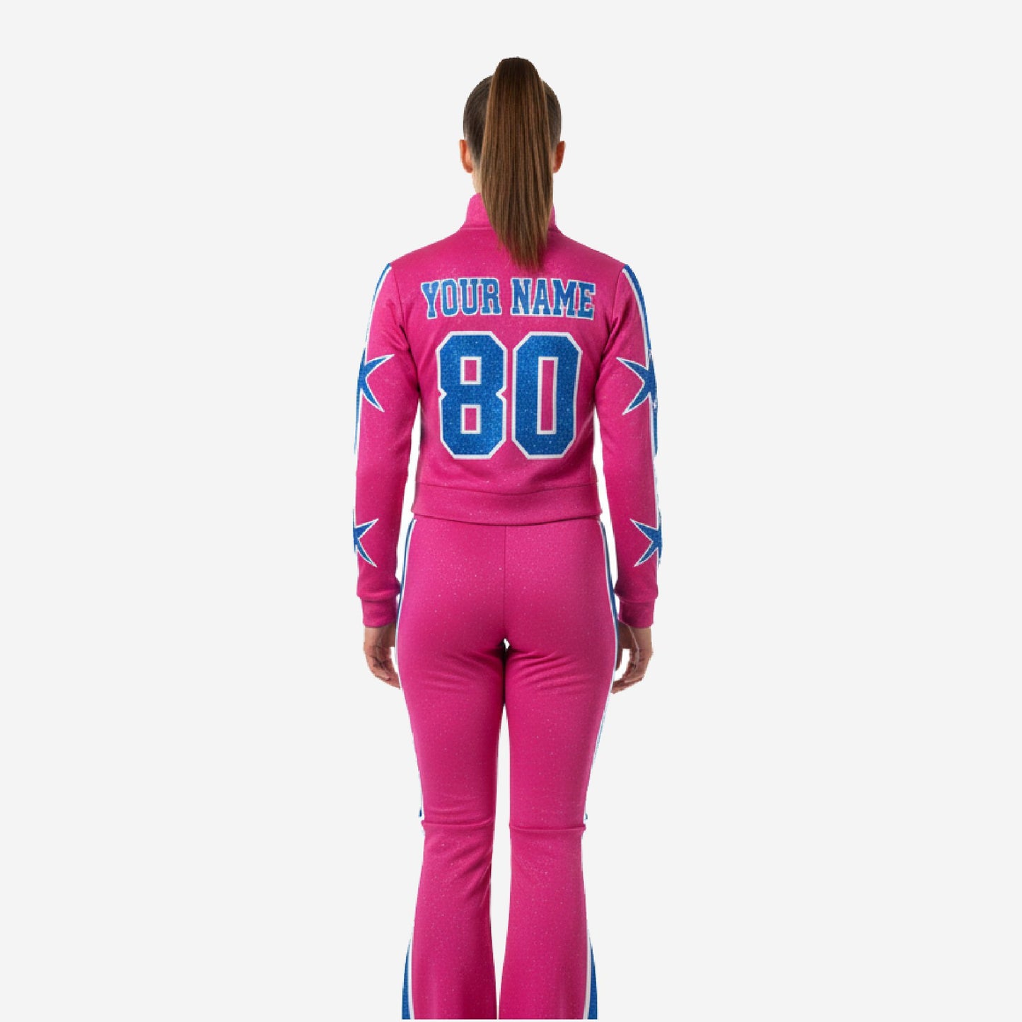 Personalized Cheer Tracksuit Pink - Custom Team Name Half Zip Warmup & Joggers Set