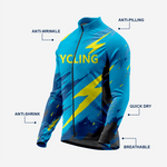 Men’s Long Sleeve Bike Jersey and Bib Shorts Set - Sea Blue - K2 Sportswear | Custom Sports Uniforms & Apparels - K2 Sportswear