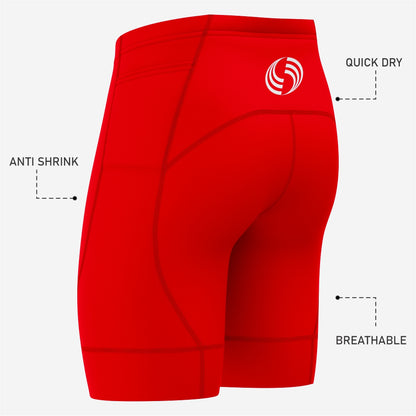 Men's Custom Red Cycling Shorts – Personalized Biking Gear