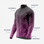 Men’s Long Sleeve Cycling Top and Bib Shorts Set - Dark Lavender - K2 Sportswear | Custom Sports Uniforms & Apparels - K2 Sportswear