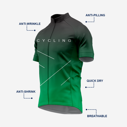 Men’s Cycling Short Sleeve Jersey Performance Road Bike Apparel - Dark Green