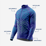 Blue Men’s Long Sleeve Cycling Jersey Durable Bicycle Jerseys Mens - K2 Sportswear | Custom Sports Uniforms & Apparels - K2 Sportswear