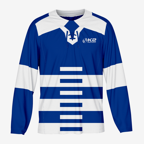 Custom Ice Hockey Jersey in Blue - K2 Sportswear | Custom Sports Uniforms & Apparels - K2 Sportswear