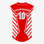 Personalized Red Sleeveless Full Button Softball Jersey – Pro Fit - K2 Sportswear | Custom Sports Uniforms & Apparels - K2 Sportswear