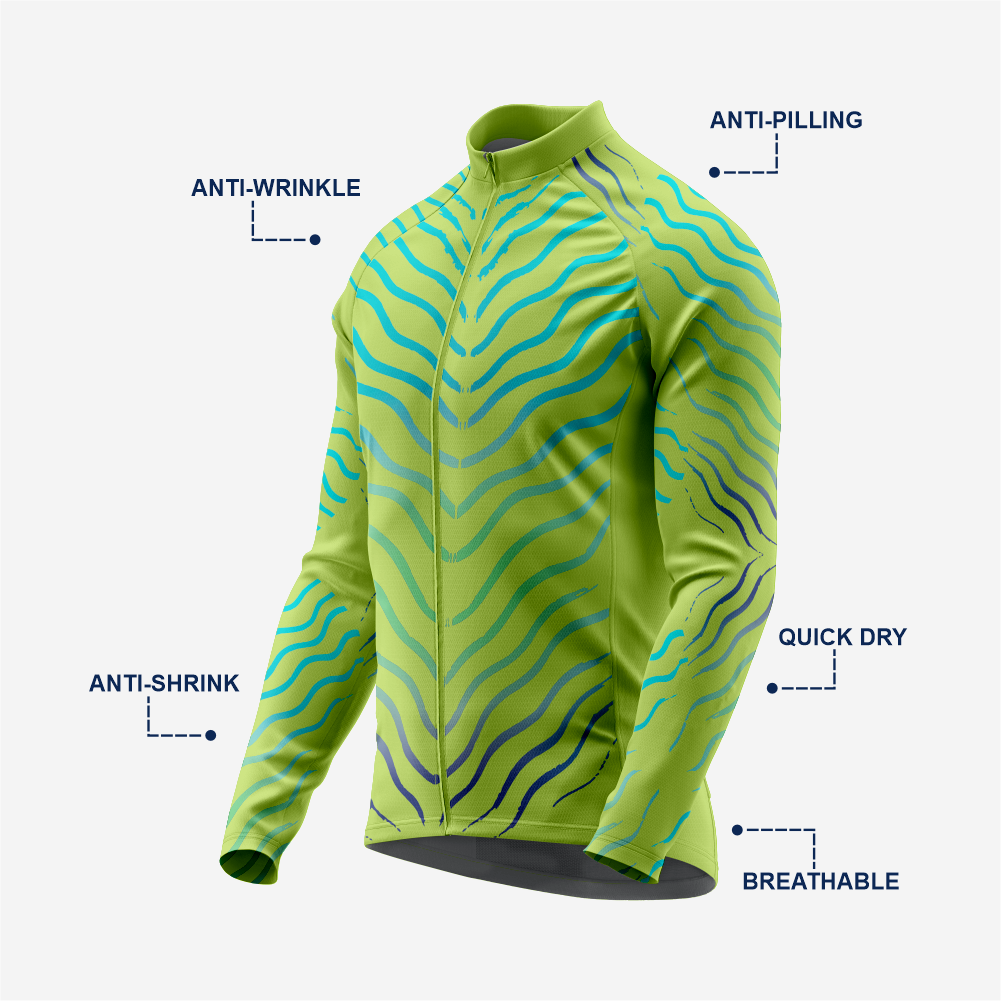Olive Men’s Long Sleeve Cycling Jersey Durable Bicycle Jerseys Mens