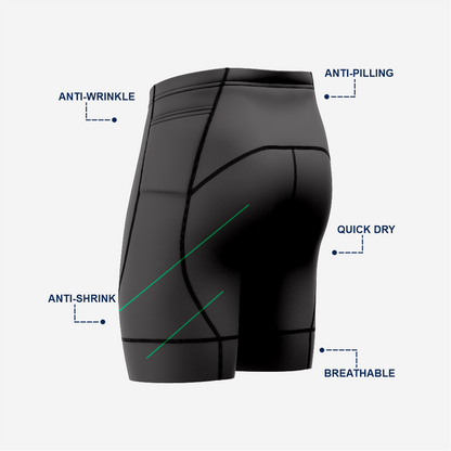 Men’s Black Cycling Shorts Lightweight Padded Bicycle Riding Gear