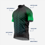 Herren-Radtrikot mit Wabenmuster, schwarz | Kurzarm-Performance-Fahrradshirt