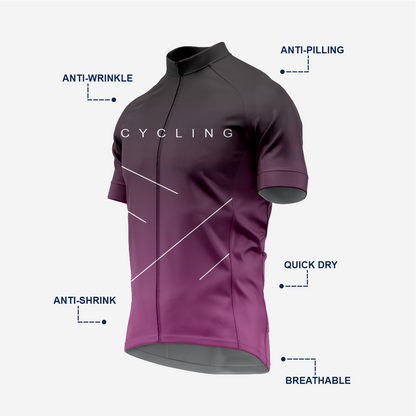 Premium Men's Cycling Short Sleeve Jersey in Dark Purple