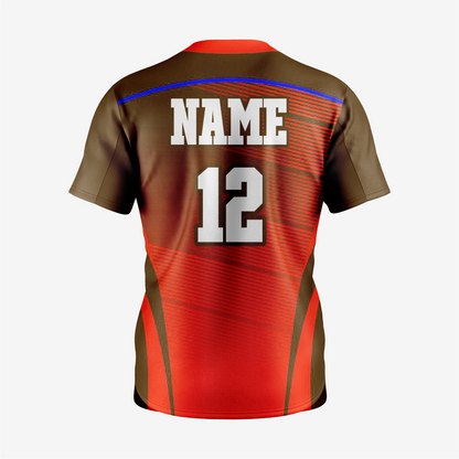 Custom Softball 2 Button Jersey/Pant in Army Brown/Dark Red