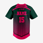 Custom Ruby/Green Softball Full Button Jersey – Men & Women - K2 Sportswear | Custom Sports Uniforms & Apparels - K2 Sportswear