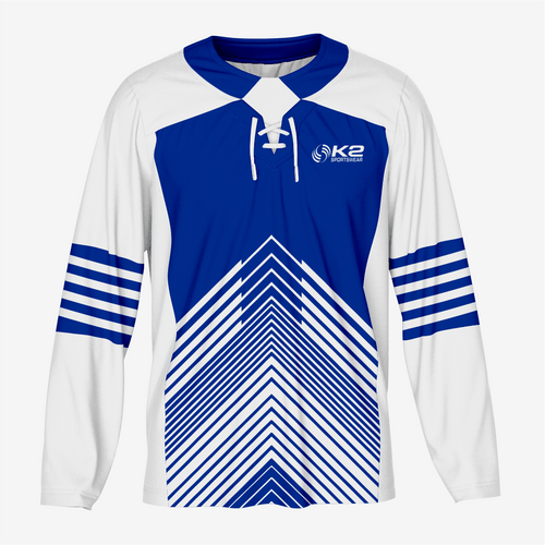 Custom Blue Ice Hockey Jersey – Pro Quality - K2 Sportswear | Custom Sports Uniforms & Apparels - K2 Sportswear