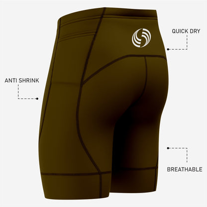 Men's Custom Performance Dark Brown Cycling Shorts