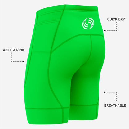 Lime Green Custom Cycling Shorts for Men - Pro Fit