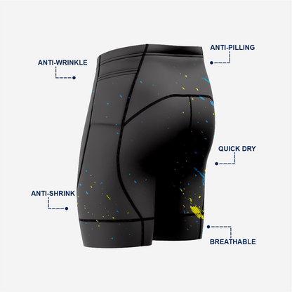Mens Padded Bicycle Shorts with Breathable Compression Fabric