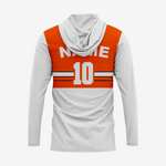 Custom Softball T-Shirt Hoodie in Orange/White for Men/Women - K2 Sportswear | Custom Sports Uniforms & Apparels - K2 Sportswear