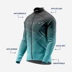 Men’s Long Sleeve Cycling Top and Bib Shorts Set - Teal Blue - K2 Sportswear | Custom Sports Uniforms & Apparels - K2 Sportswear
