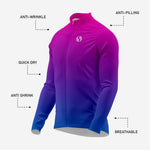 Men's Long Sleeve Cycling Jersey in Purple and Black - K2 Sportswear | Custom Sports Uniforms & Apparels - K2 Sportswear