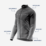 Men's Long Sleeve Cycling Jersey and Bib Shorts Outfit - Gray - K2 Sportswear | Custom Sports Uniforms & Apparels - K2 Sportswear