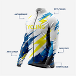 Men’s Long Sleeve Cycling Jersey and Bib Shorts Set - Light Gray - K2 Sportswear | Custom Sports Uniforms & Apparels - K2 Sportswear