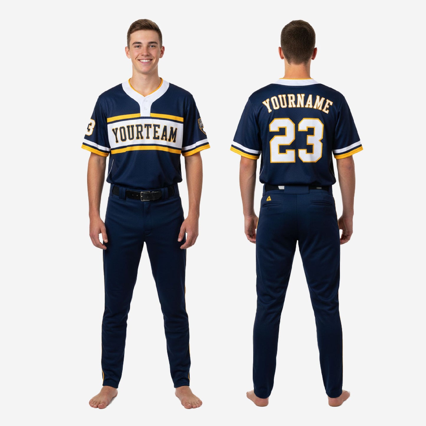 Personalized Black Youth Baseball Uniform - Custom Jersey & Pants Team Name Number