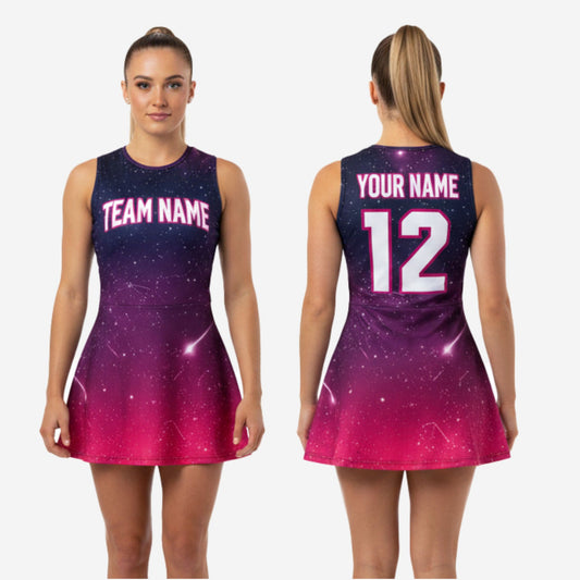 Youth & Adult Cheerleading Dress - Blue Pink Gradient Team Uniform Set