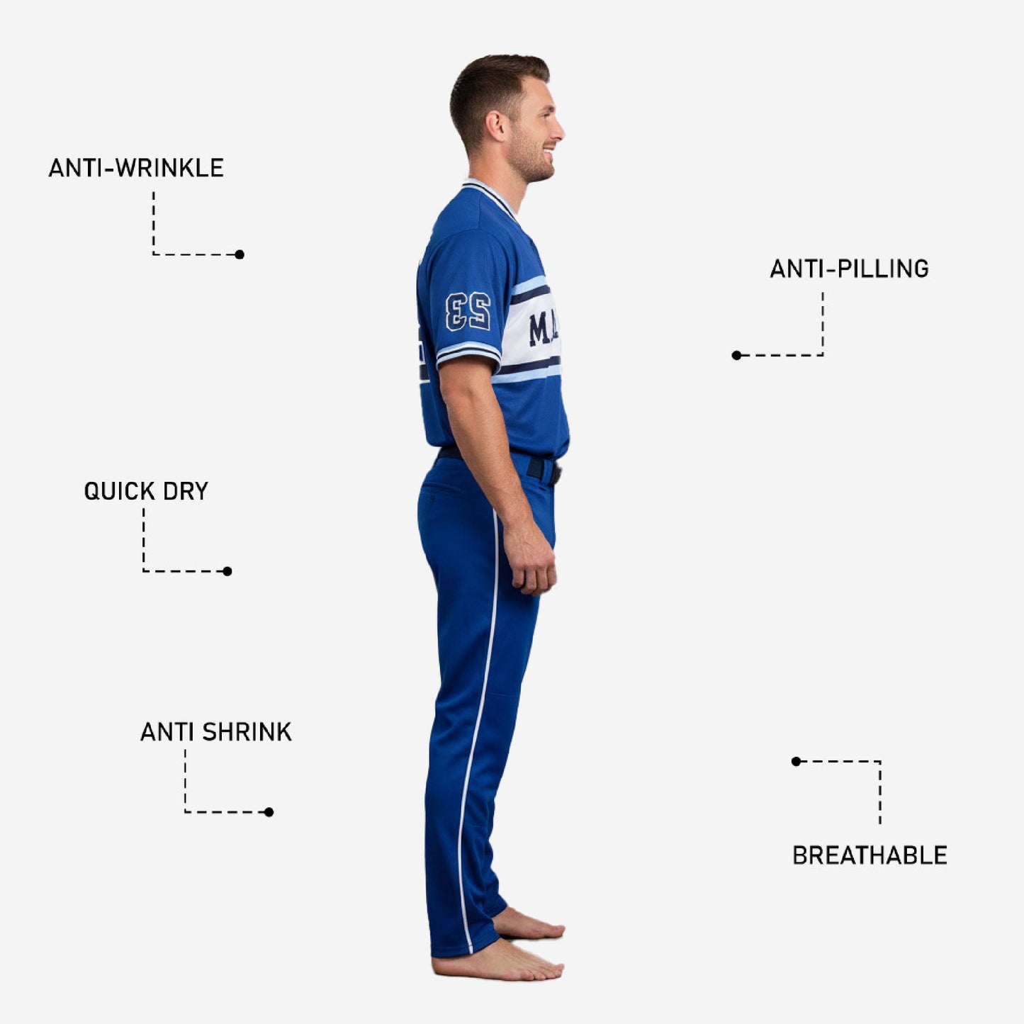 Custom Baseball Uniform Set - Sublimated Jersey & Pants Team Uniform in Blue