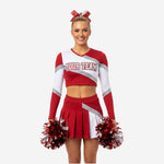 Custom Sublimated Red Cheerleading Set - Crop Top & Pleated Skirt Team Uniform