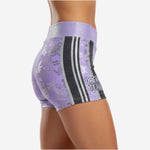 Custom Cheerleading Boy Cut Shorts - Competition Athletic Shorts in Bright Purple