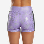 Custom Cheerleading Boy Cut Shorts - Competition Athletic Shorts in Bright Purple