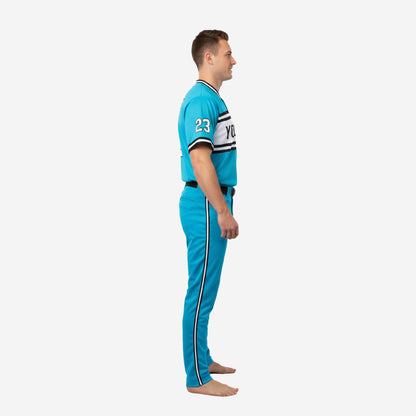 Custom Baseball Uniform Set - Sublimated Jersey & Pants Team Uniform in Ball Blue