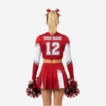 Custom Sublimated Red Cheerleading Set - Crop Top & Pleated Skirt Team Uniform