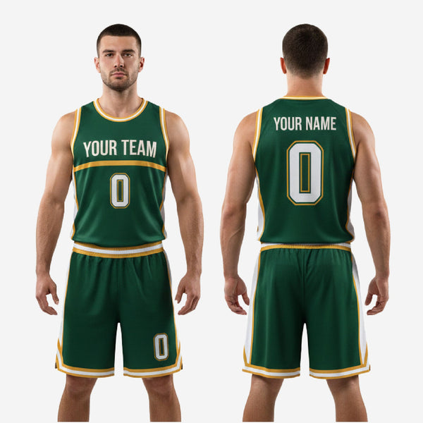 Custom Basketball Uniform - Sublimated Jersey & Shorts Team Set in Green
