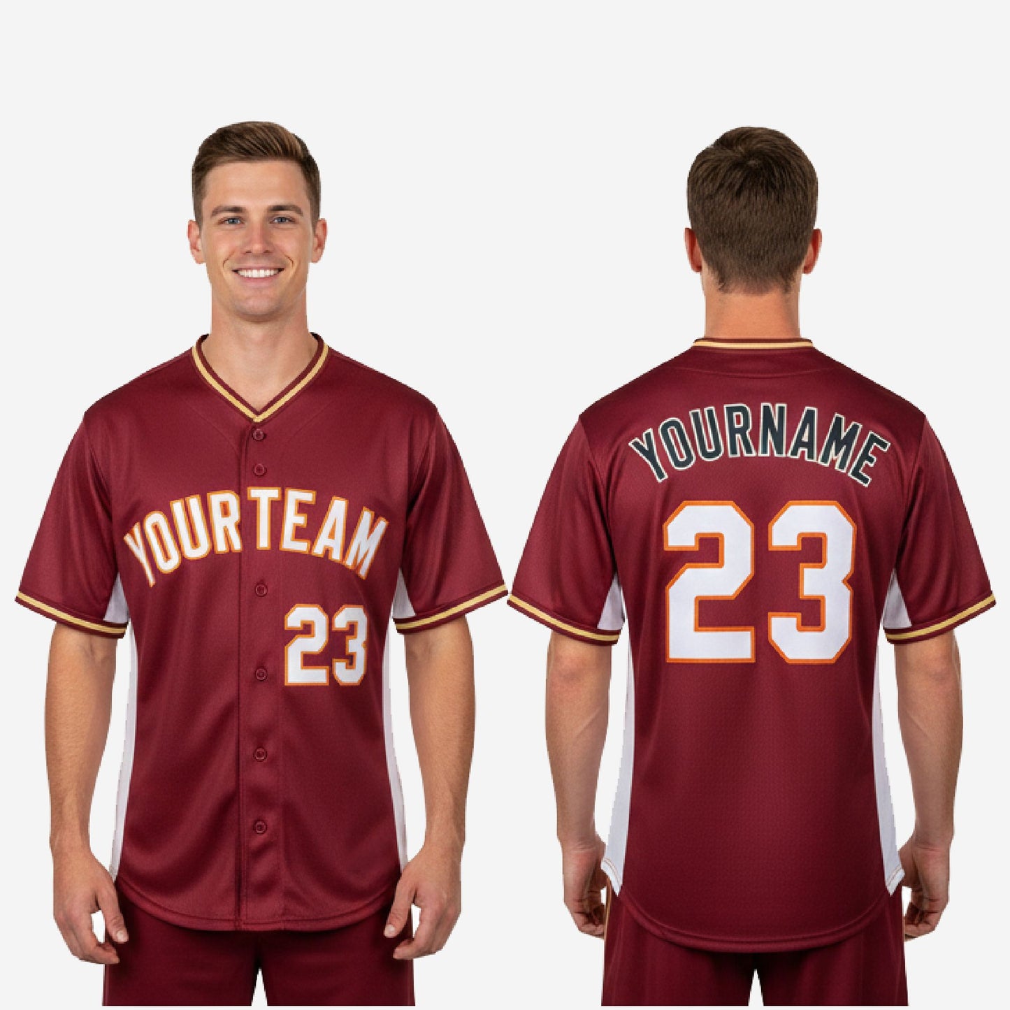 Custom Baseball Team Jersey - Full Button Custom Name & Number