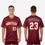 Custom Baseball Team Jersey - Full Button Custom Name & Number